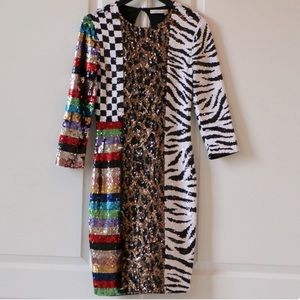 Alice and Olivia Jae Sequin Dress